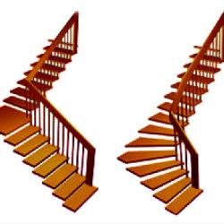 Podesttreppe - Vergleich viertelgewendelte Treppe
