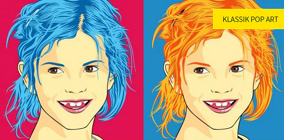 Pop art a la Andy Warhol - Klassische Pop Art 2 Varianten