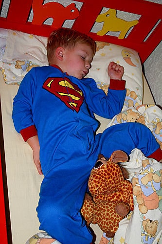 kindgerecht ;-) Auch Supermann muss mal schlafen!