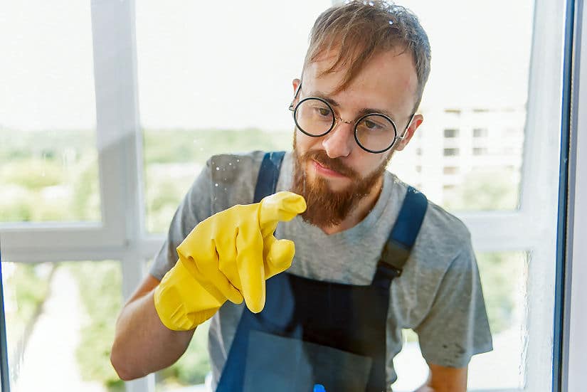 Wird beim Fenster putzen zu viel Reiniger genutzt, können Schlieren zurückbleiben und das macht dann Stress oder kostet zumindest extra Zeit.